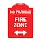 Signmission Fire Zone W/ Bidirectional Arrow, Red & White Aluminum Architectural Sign, 18" x 24", RW-1824-23969 A-DES-RW-1824-23969 - alternate 1